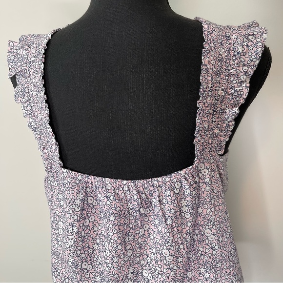 J Crew Smocked ruffle-shoulder tank top Size Medium - Picture 9 of 12